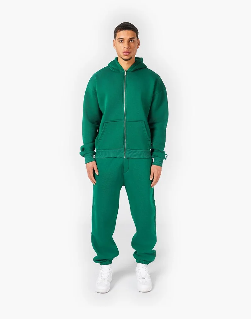 BASIC ZIPPER + BASIC JOGGER (WOOD GREEN)