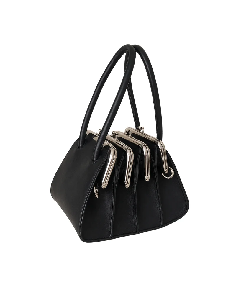 Chic Gothic Multi-Section Coin Bag – Unique Design with Dual Handles