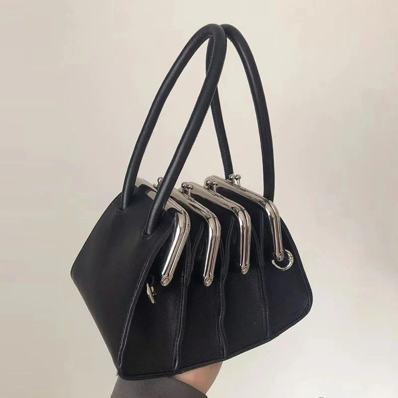 Chic Gothic Multi-Section Coin Bag – Unique Design with Dual Handles