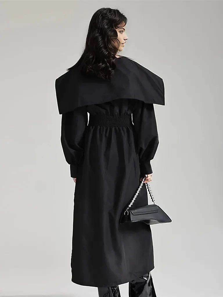 Jazz Up Irregular Design Blazer Style Belted Black Shirt
