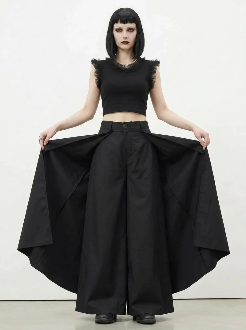 Layered Wide Legged Trousers
