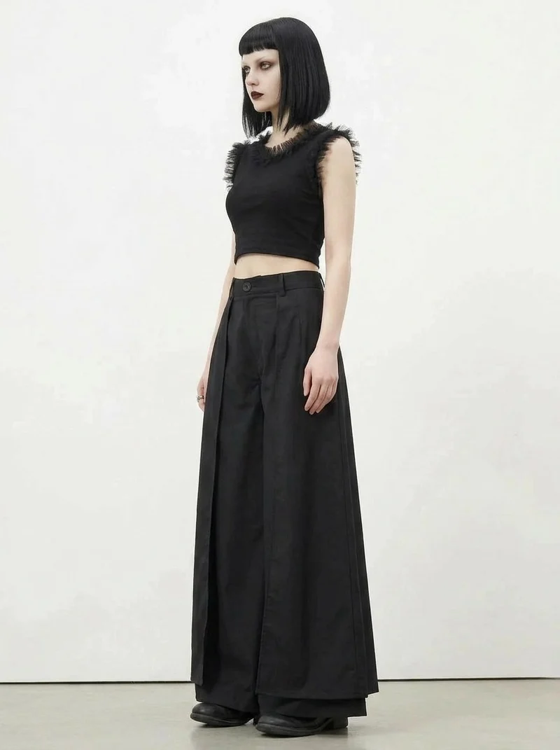 Layered Wide Legged Trousers