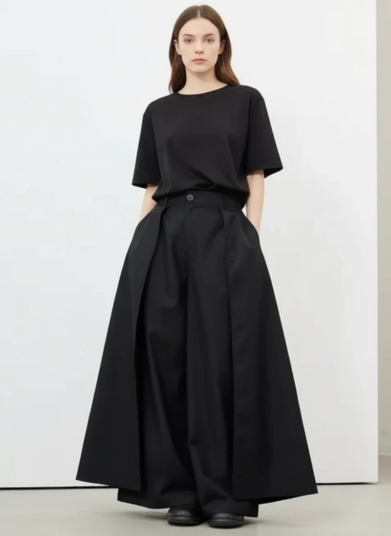 Layered Wide Legged Trousers