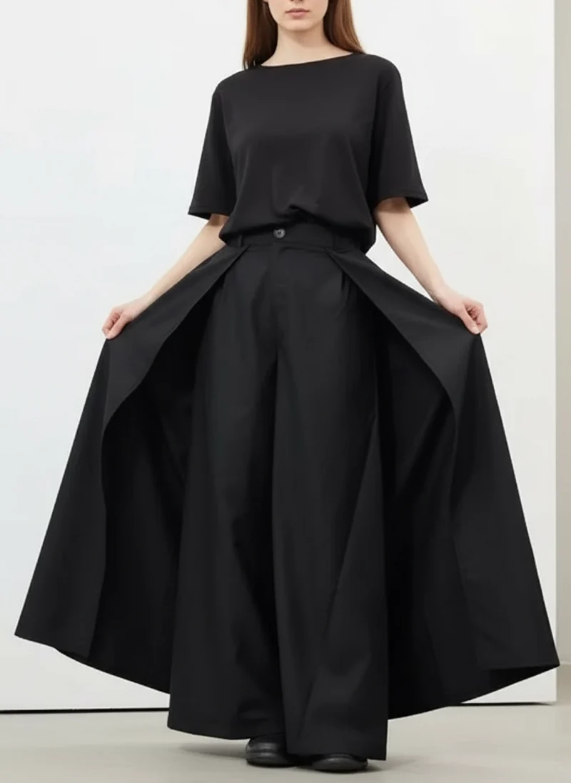 Layered Wide Legged Trousers