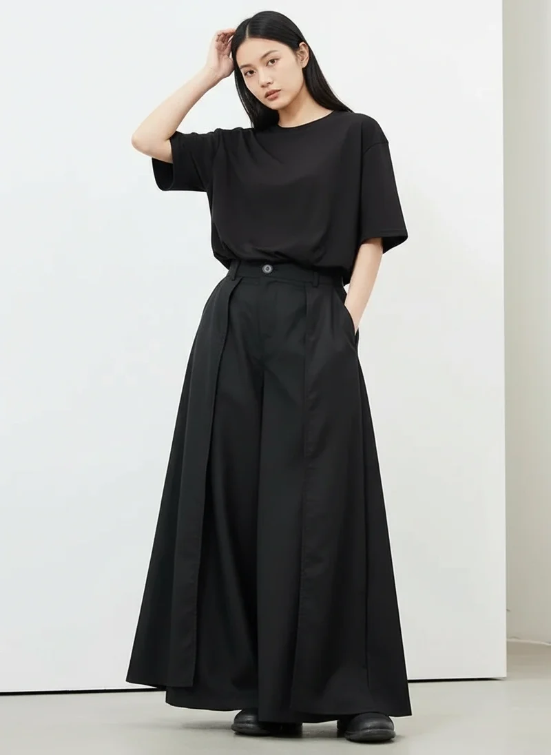 Layered Wide Legged Trousers