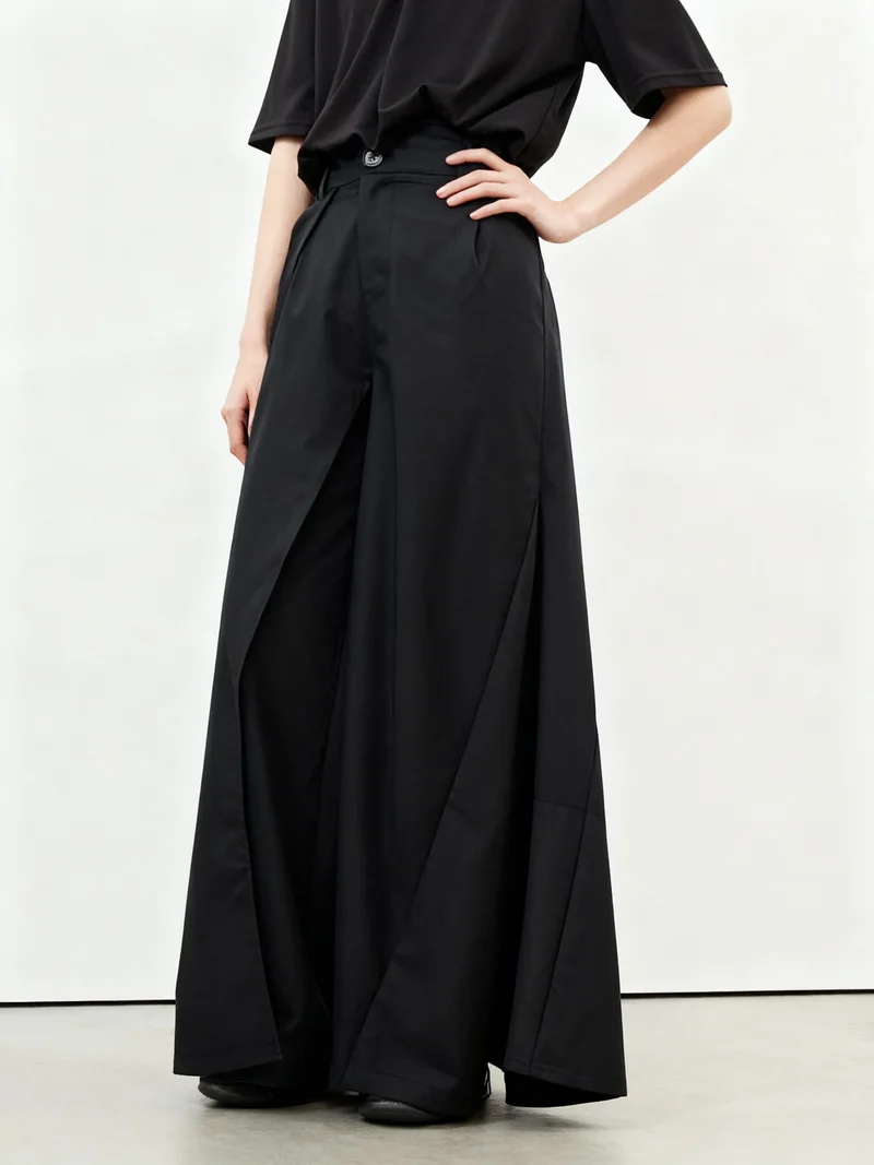 Layered Wide Legged Trousers