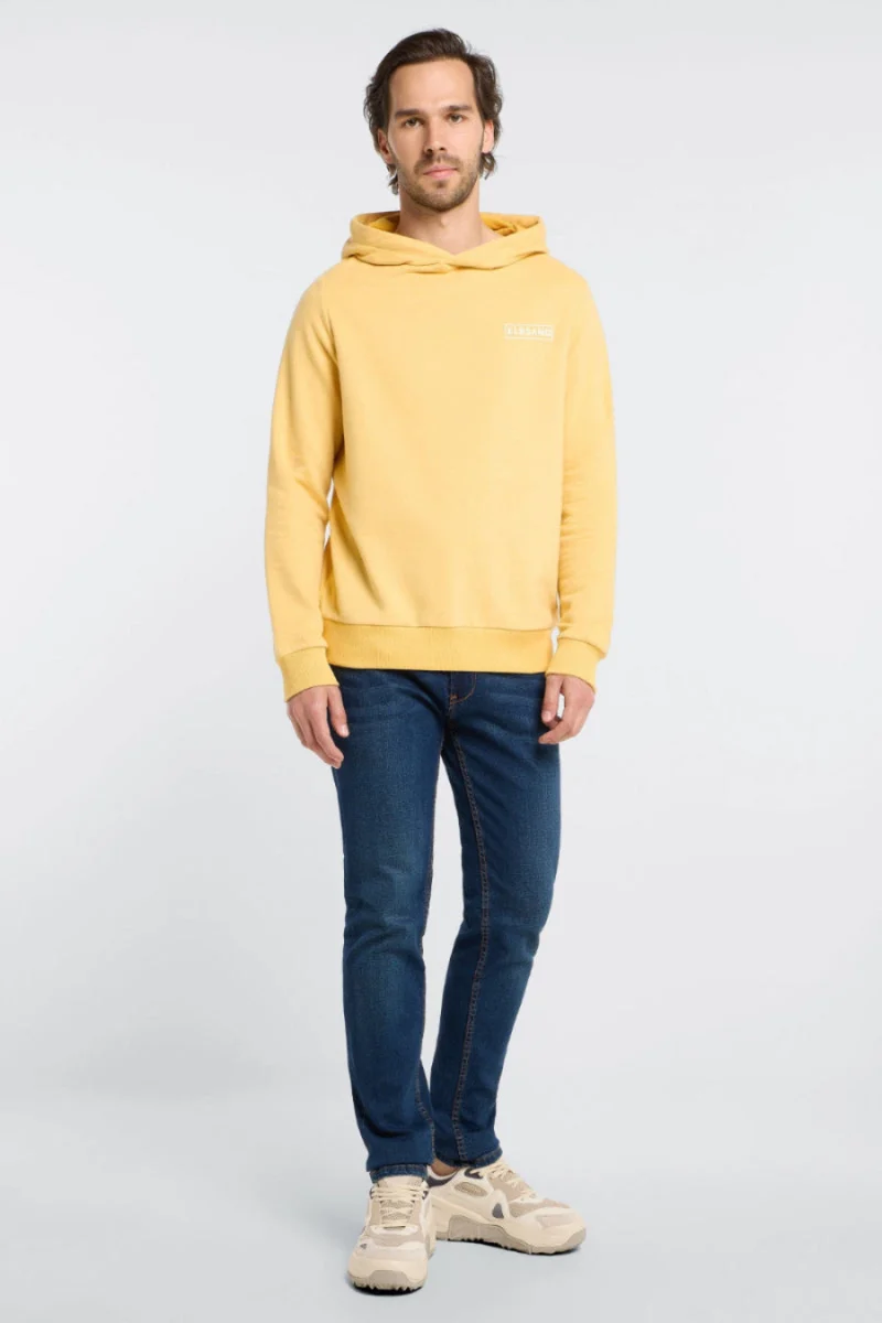 Elbsand Men Hoodie Sivan mineral yellow melange