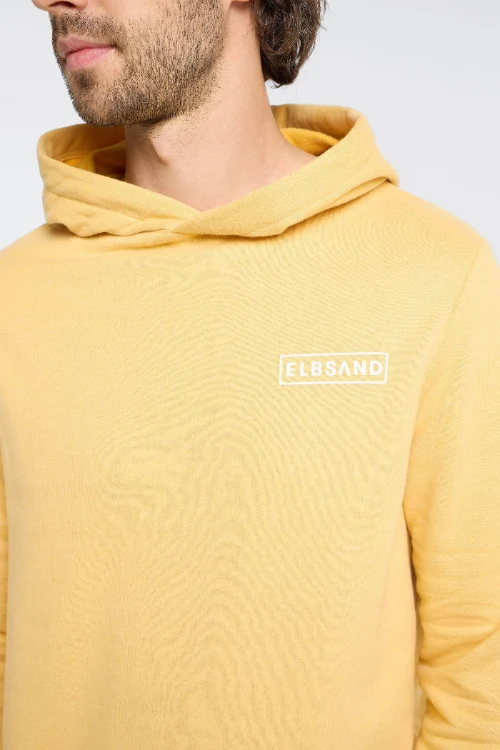 Elbsand Men Hoodie Sivan mineral yellow melange
