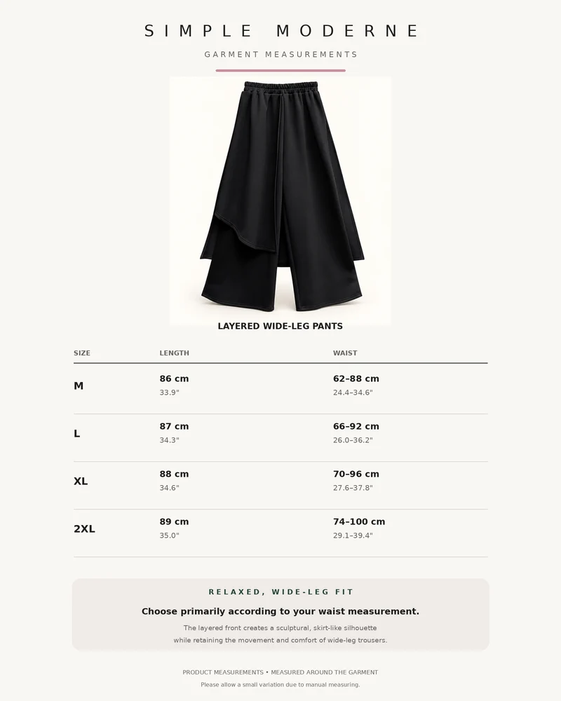 Simple Moderne Layered Wide Legged Pants
