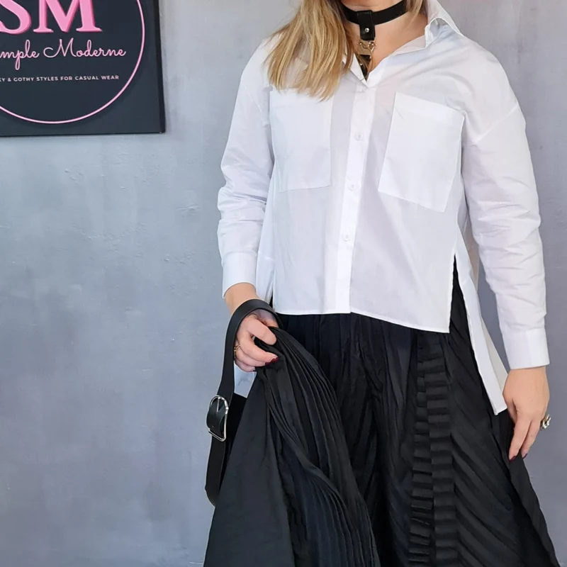 Simple Moderne Jazz Up Punky Basic Relaxed Fit Shirt