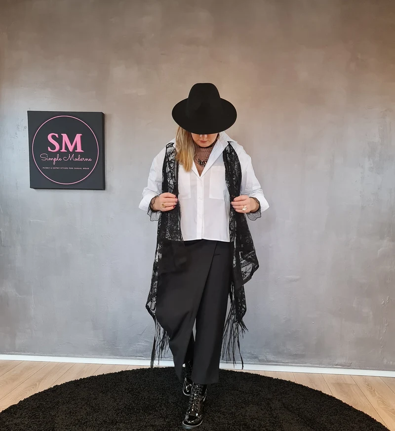 Simple Moderne Jazz Up Punky Basic Relaxed Fit Shirt