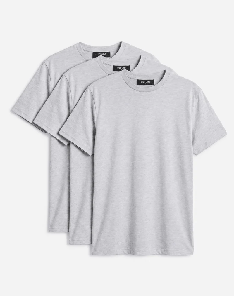 3ER SET REGULAR BASIC TEE (GREY MELANGE)