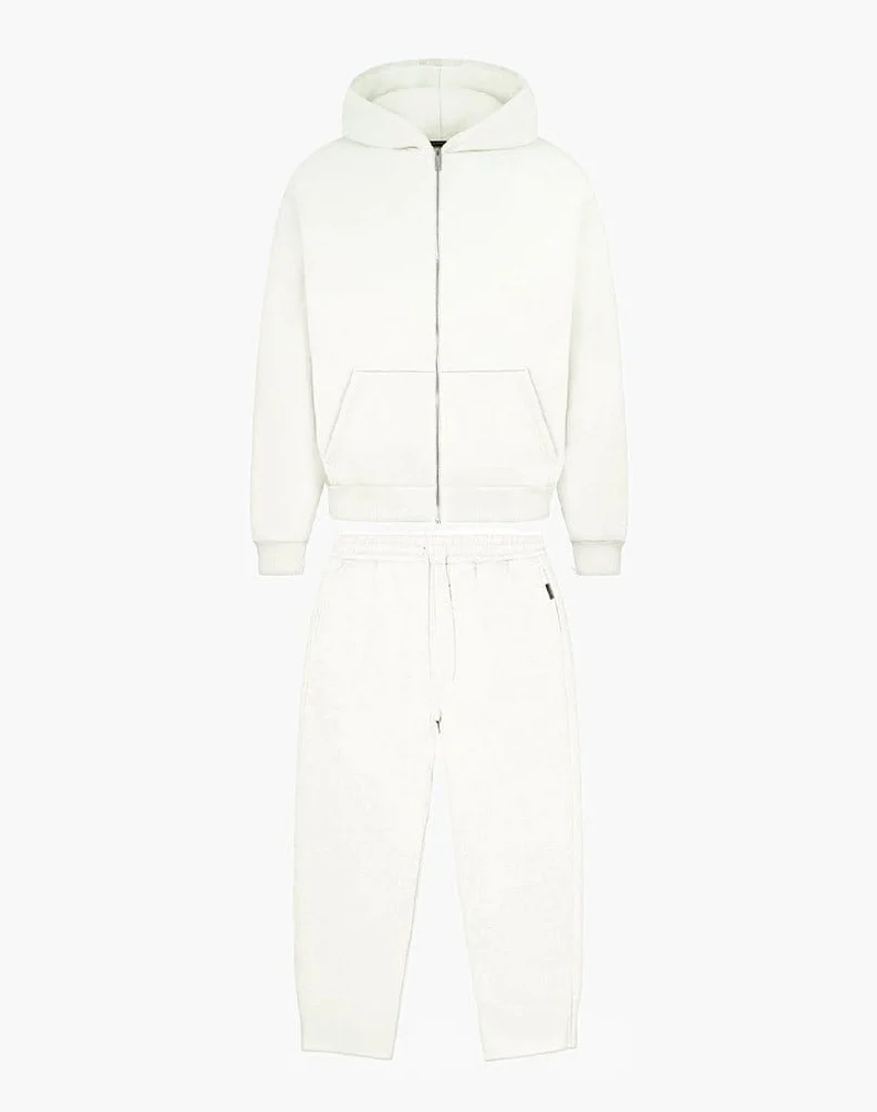 TRACKSUIT SET ZIP-HOODIE (CREAM WHITE)