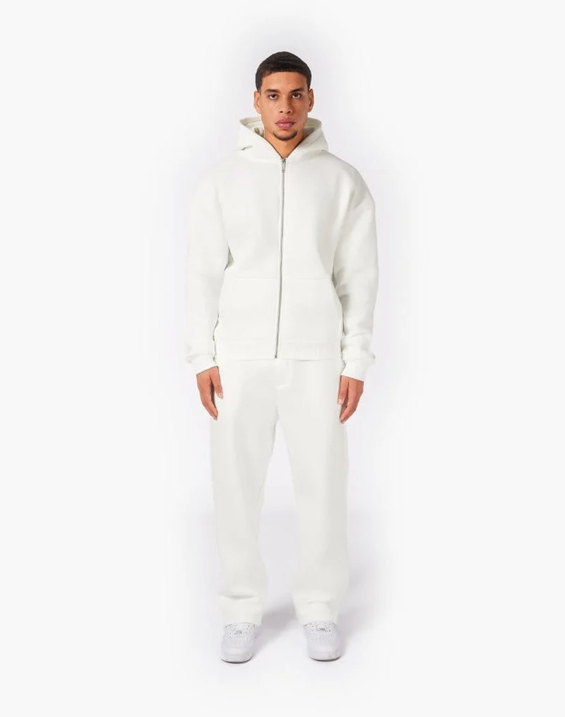 TRACKSUIT SET ZIP-HOODIE (CREAM WHITE)