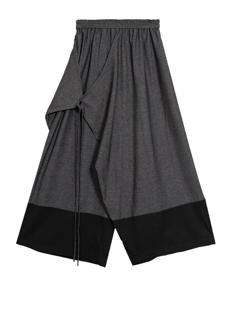 Asymmetric Wide-Leg Trousers — Dark Gray