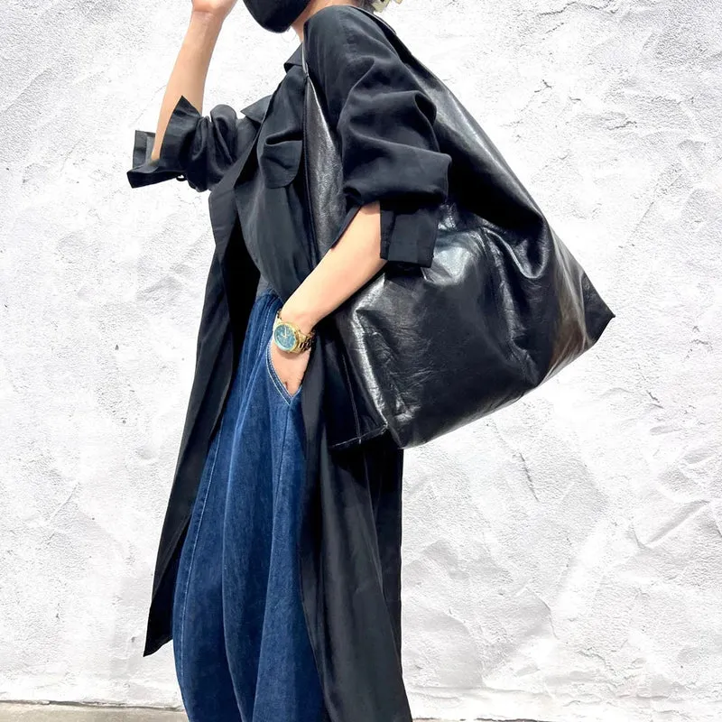 Jazz Up Natural Leather Tote Bag