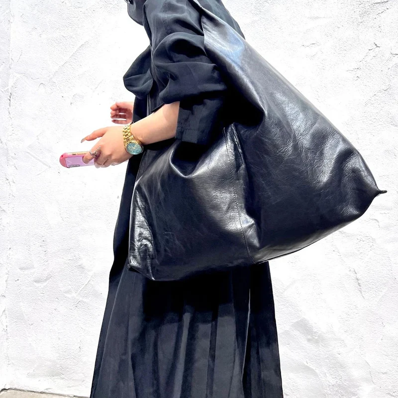 Jazz Up Natural Leather Tote Bag