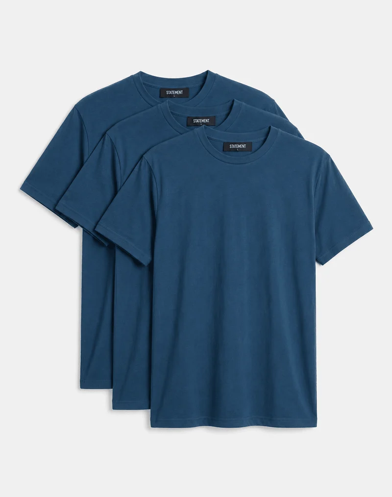 3ER SET REGULAR BASIC TEE (DARK BLUE)