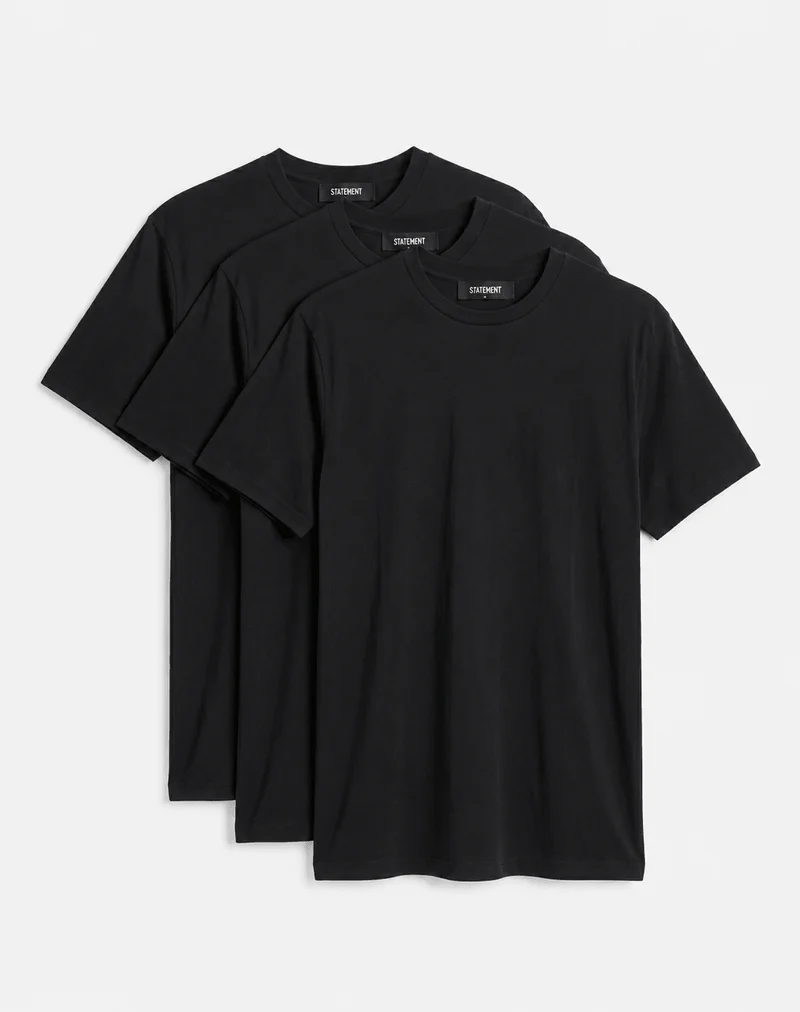 3ER SET REGULAR BASIC TEE (BLACK)