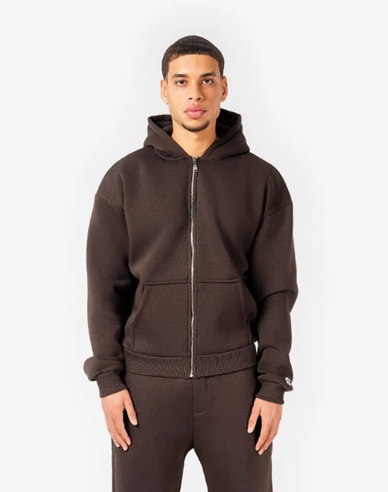TRACKSUIT SET ZIP-HOODIE (BROWN)