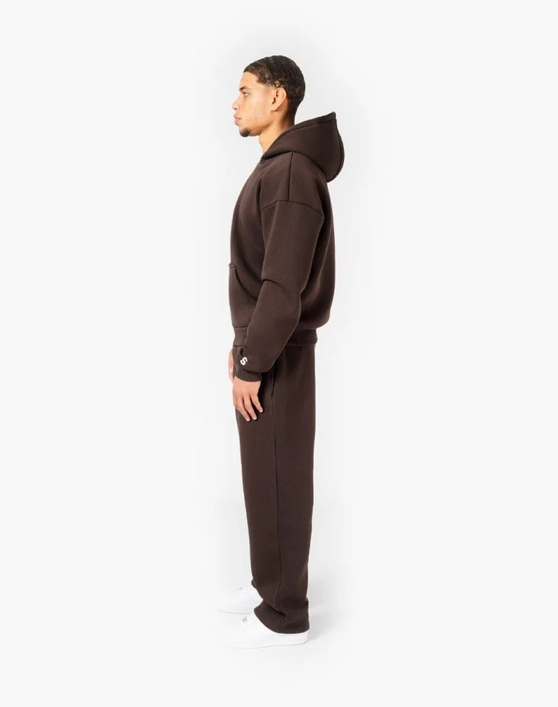 TRACKSUIT SET ZIP-HOODIE (BROWN)