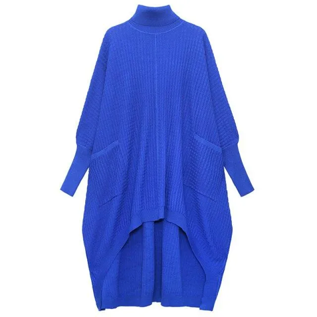 Urban Meets Urban Laisvalaikio Nuotaka Oversize Fit Blue Sweater