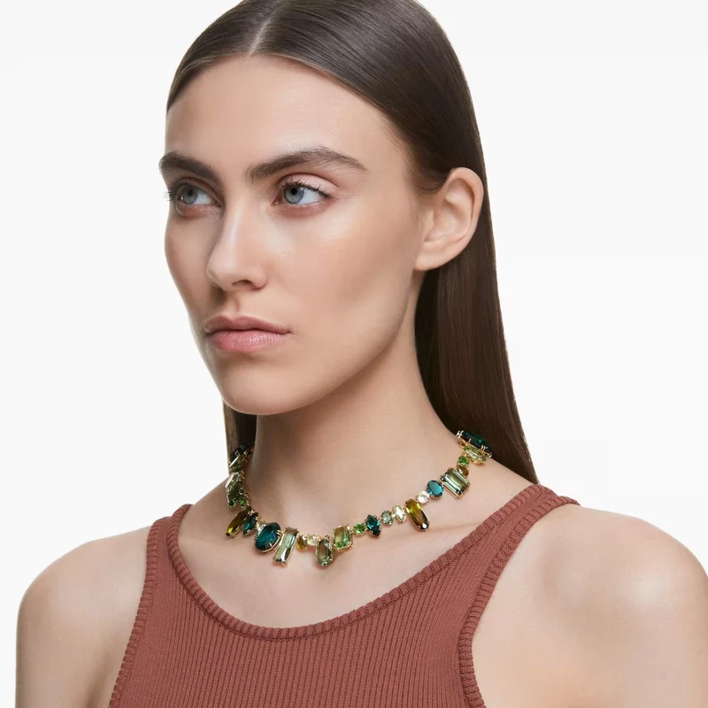 Swarovski Halskette Damen Gema Grün Gold 5657388