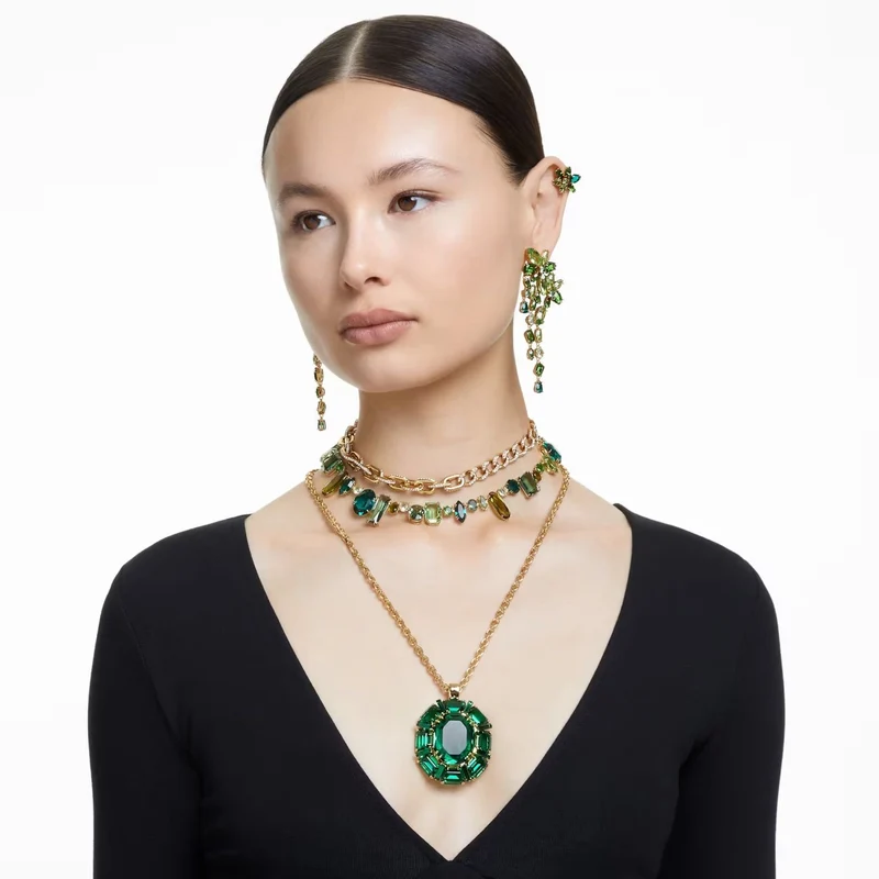 Swarovski Halskette Damen Gema Grün Gold 5657388