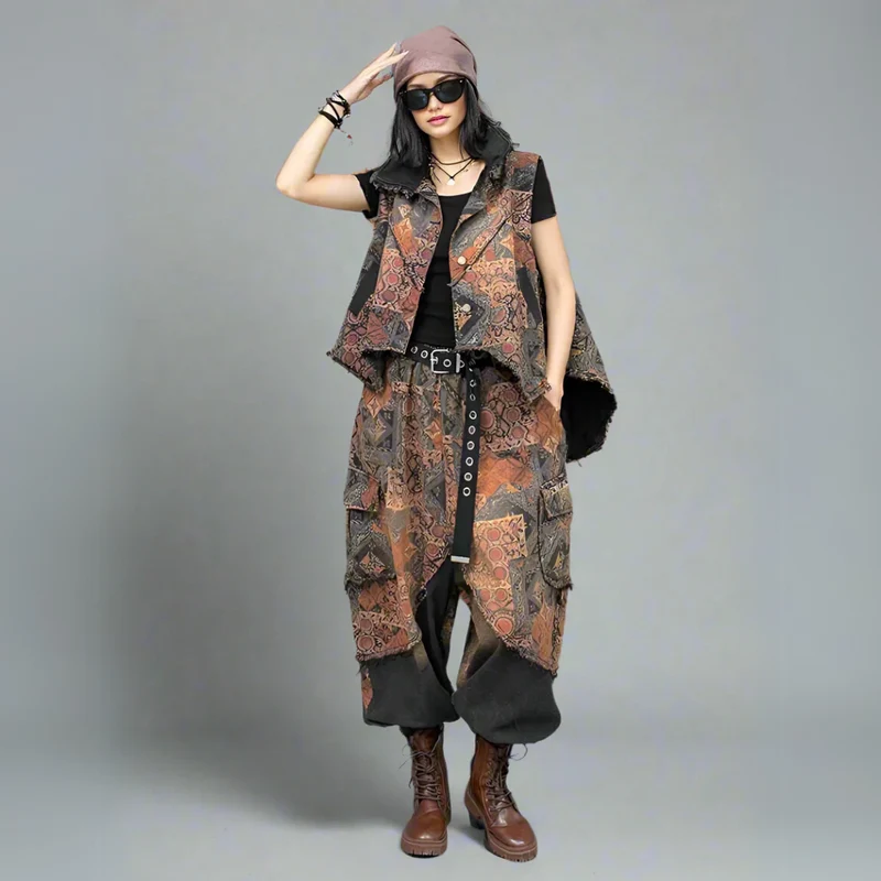 Vintage Punk Fusion Set – Vest & Trousers