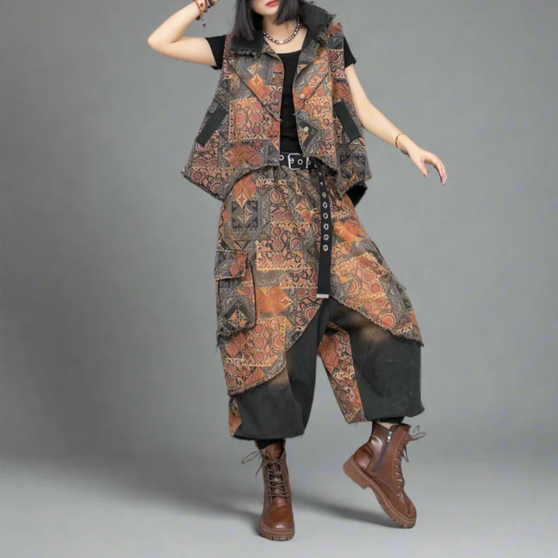 Vintage Punk Fusion Set – Vest & Trousers