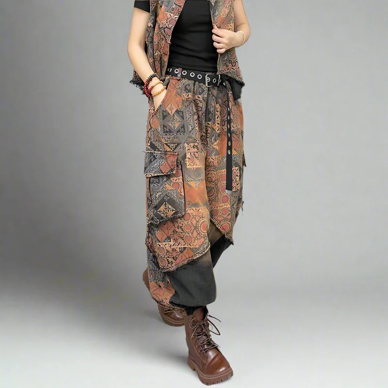 Vintage Punk Fusion Set – Vest & Trousers