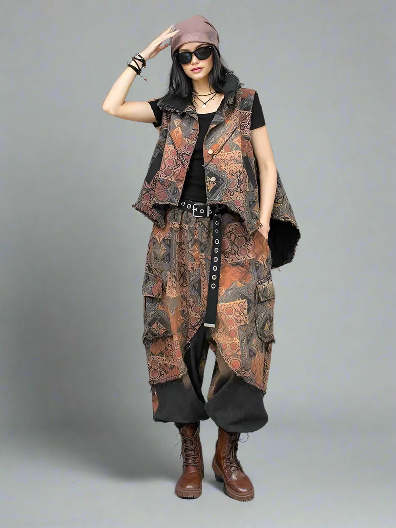 Vintage Punk Fusion Set – Vest & Trousers
