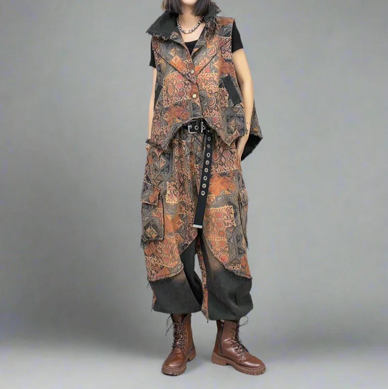 Vintage Punk Fusion Set – Vest & Trousers