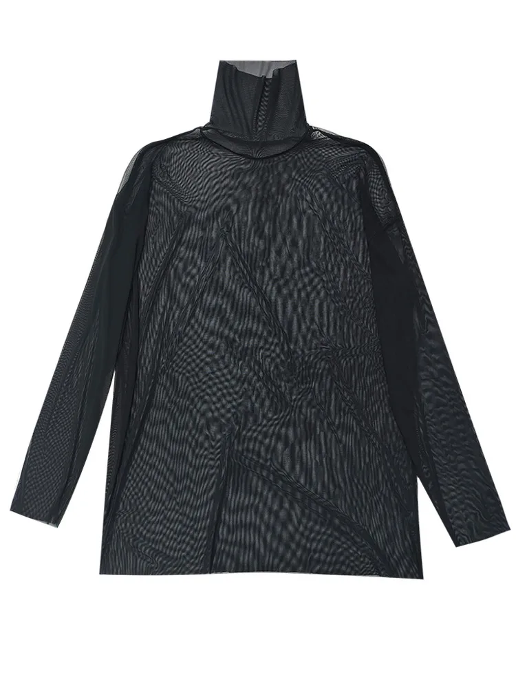 Sheer High-Neck Mesh Top – Layering Essential