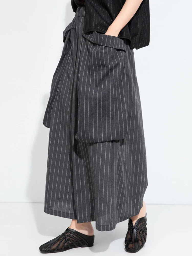 Pinstripe Volume Trousers – Casual Minimal Goth