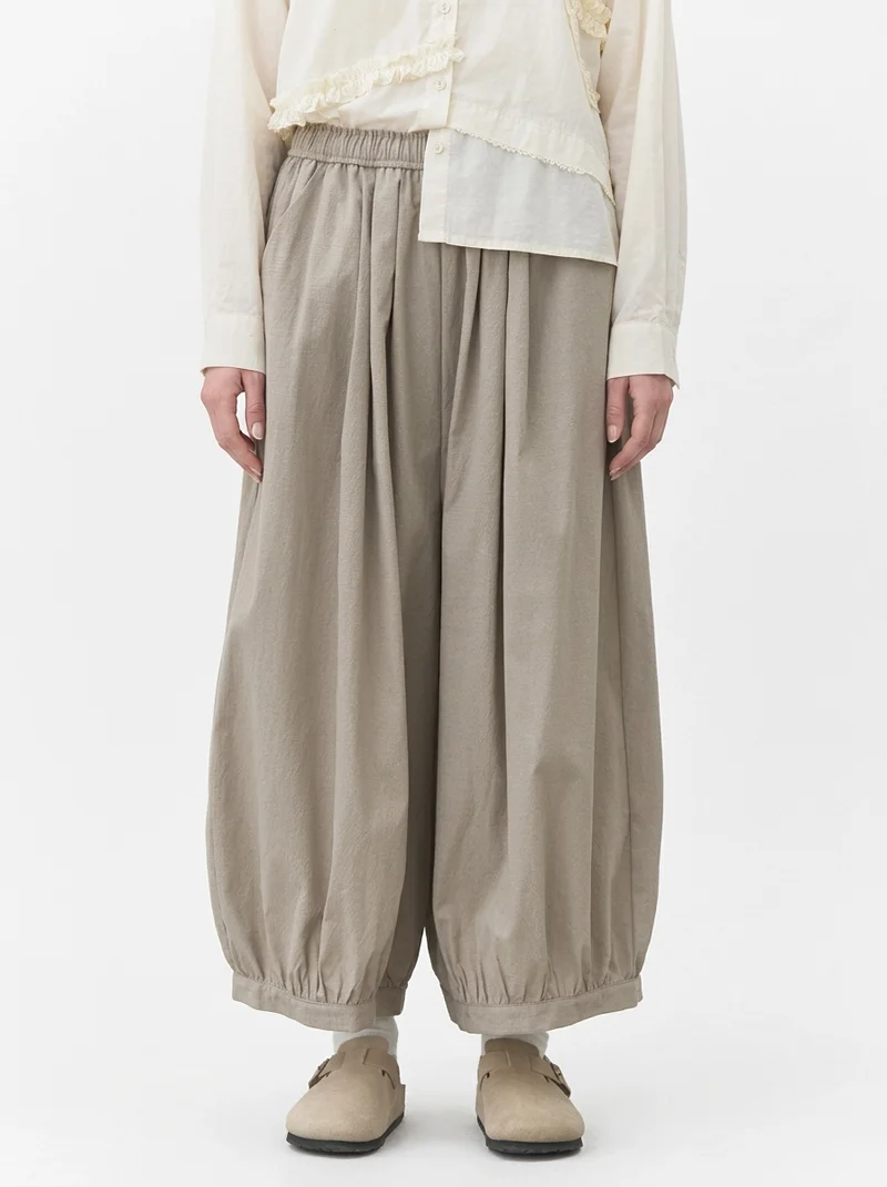 Relaxed Balloon Trousers – Soft Khaki