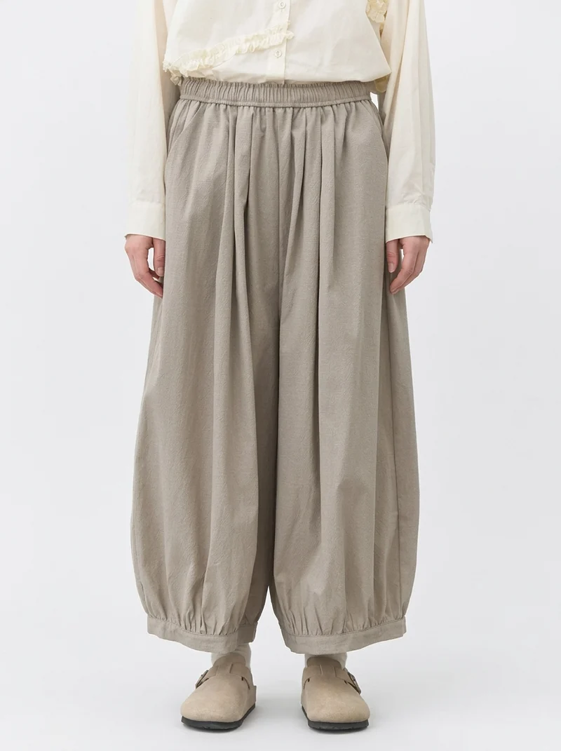 Relaxed Balloon Trousers – Soft Khaki