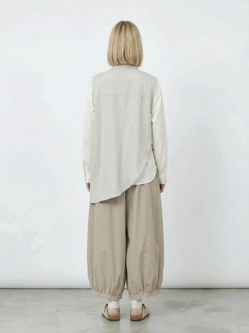 Relaxed Balloon Trousers – Soft Khaki