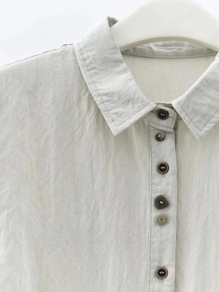Natural Asymmetrical Button Vest