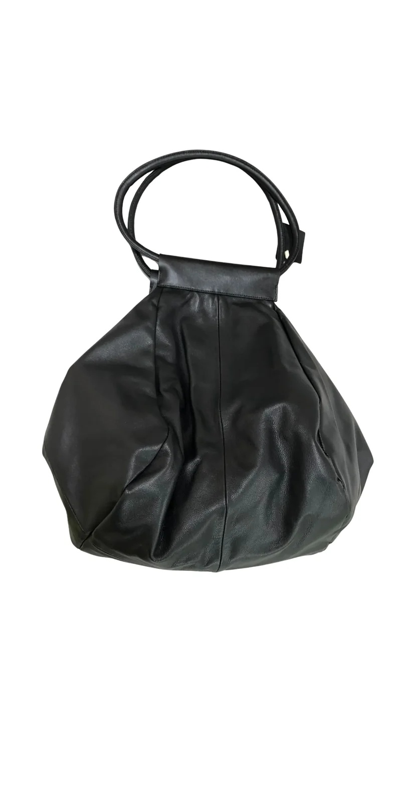Oversized Genuine Leather Tote Bag – Funky Zip Detail & Round Handles