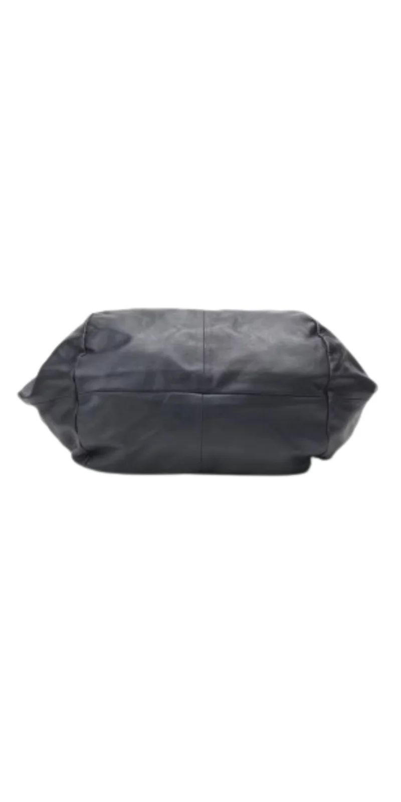Oversized Genuine Leather Tote Bag – Funky Zip Detail & Round Handles
