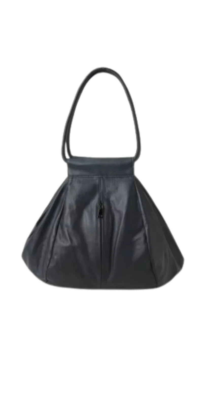 Oversized Genuine Leather Tote Bag – Funky Zip Detail & Round Handles
