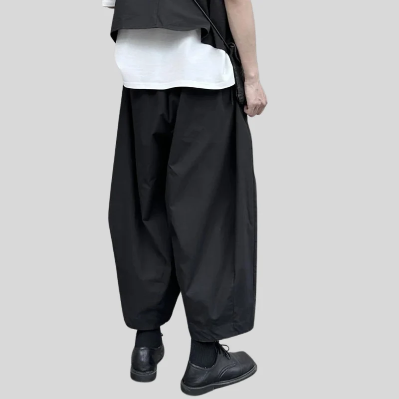 Casual Minimal Goth Clown Style Puffed Capri Trousers
