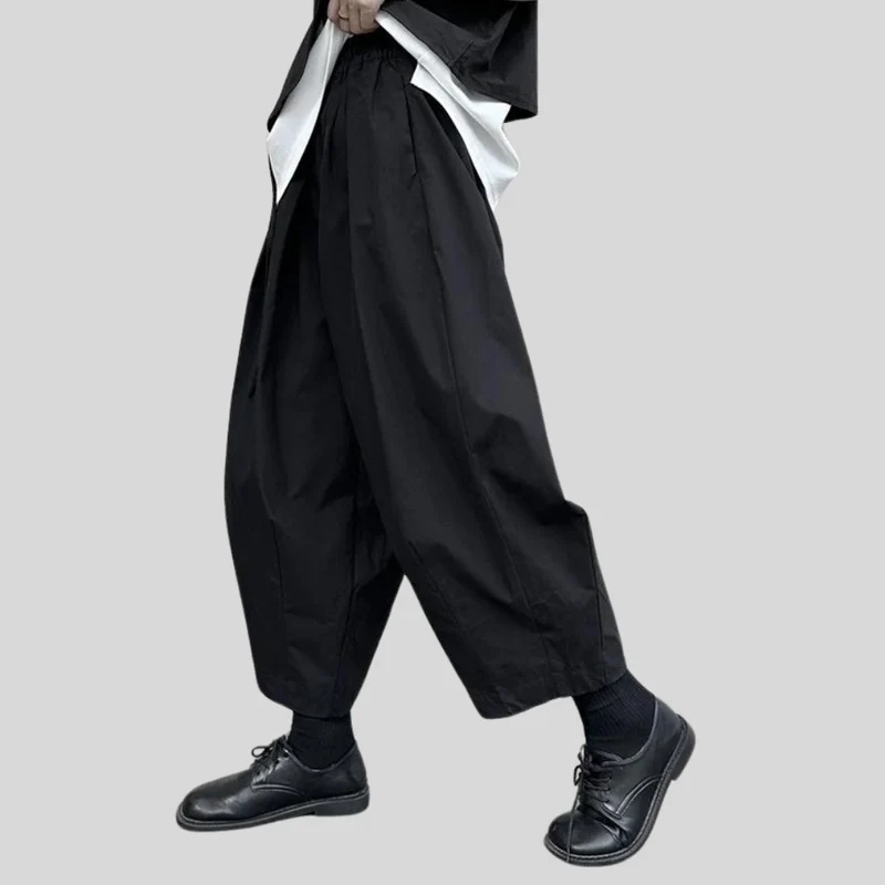 Casual Minimal Goth Clown Style Puffed Capri Trousers
