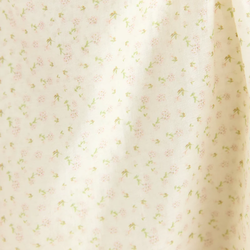 Mini-Kleid mit Wickeldetail - Blumencreme