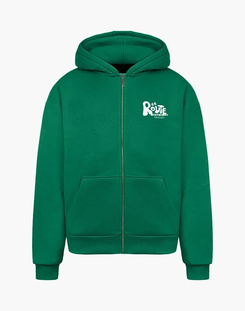 ROUTE 66 ZIP-HOODIE (WOOD GREEN)