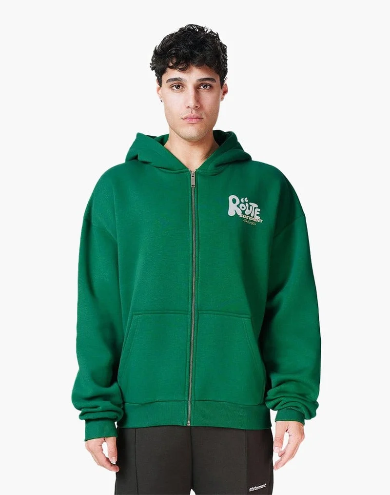 ROUTE 66 ZIP-HOODIE (WOOD GREEN)