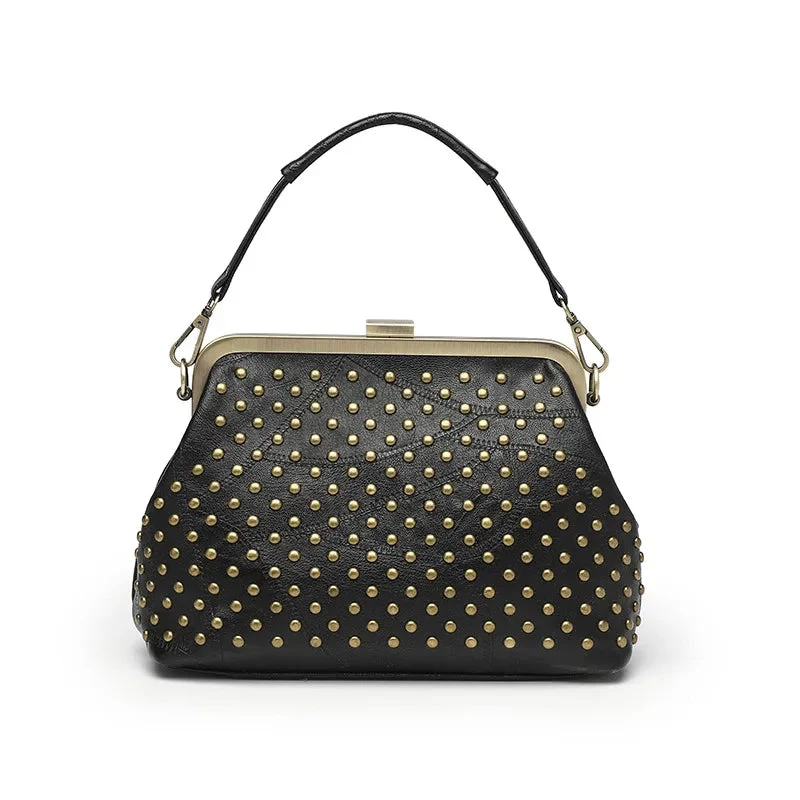 Vintage Clutch Bag with Rivets