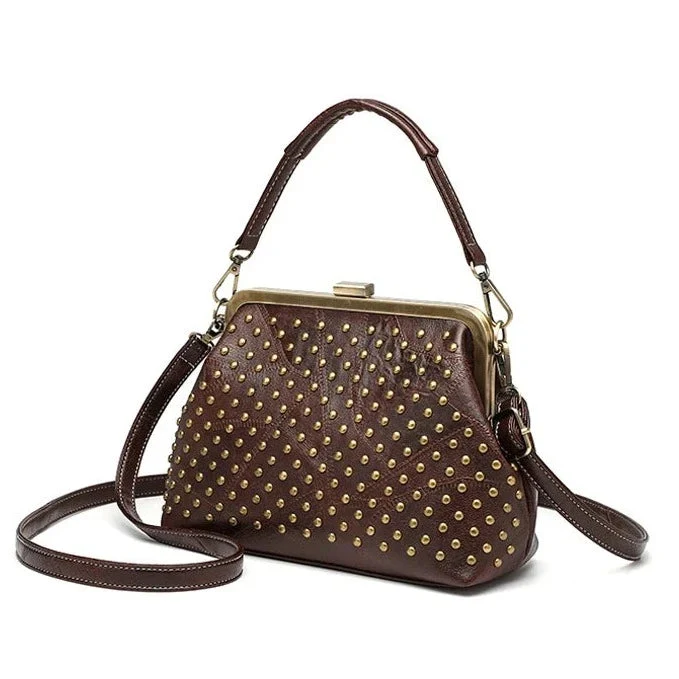 Vintage Clutch Bag with Rivets
