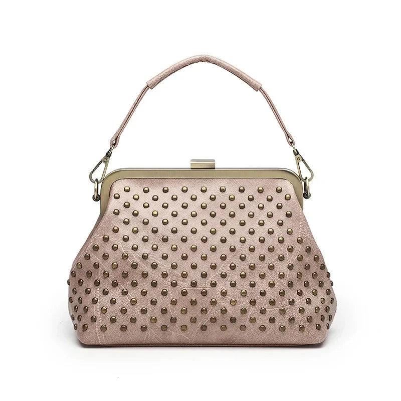 Vintage Clutch Bag with Rivets